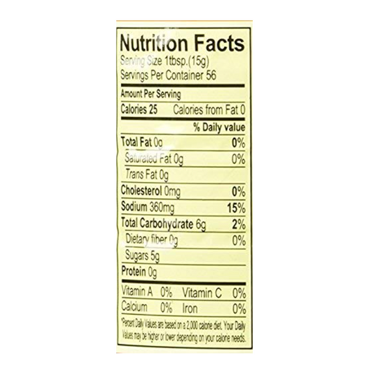 Korean BBQ Original Sauce Chicken & Pork Marinade nutrition