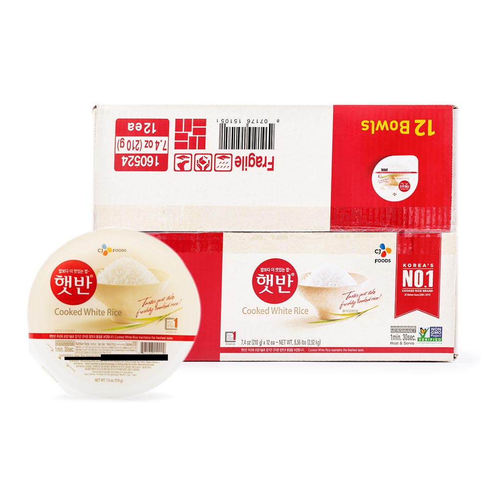 CJ Rice - Cooked White Hetbahn, Gluten-Free & Vegan 12pk CJ Rice - Cooked White Hetbahn, Gluten-Free & Vegan 12pk