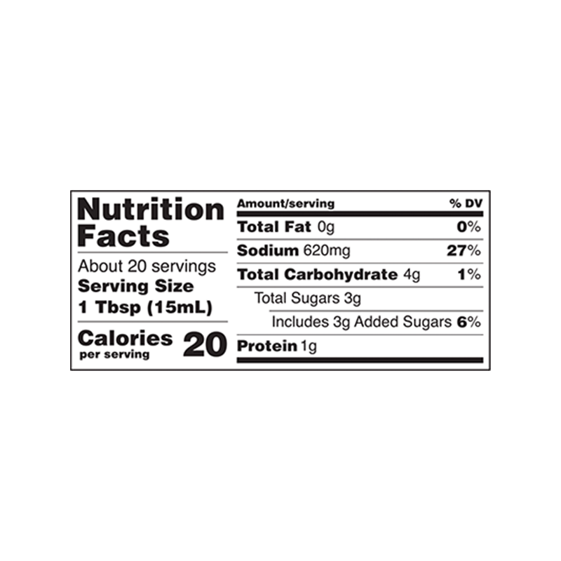 Gluten Free Teriyaki Marinade & Sauce nutrition