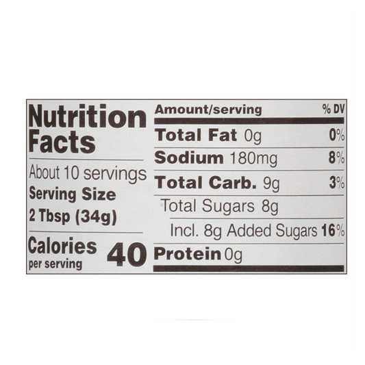Sweet & Sour Sauce nutrition