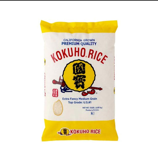 Kokuho Rice Extra Fancy Medium Grain Yellow 15LB