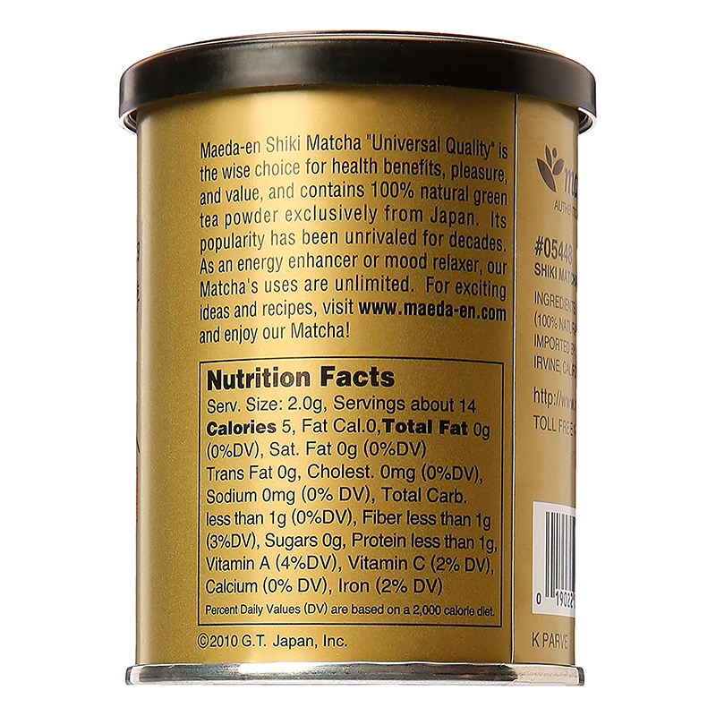 Maeda-en matcha green tea powder nutrition