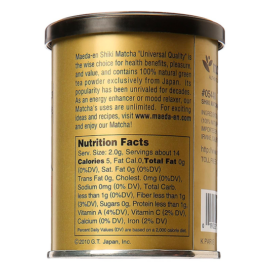 Maeda-en matcha green tea powder nutrition