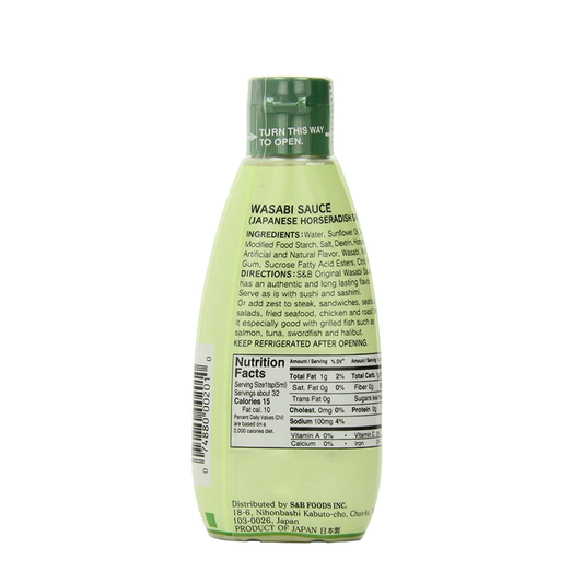 s&b original wasabi sauce nutrition facts