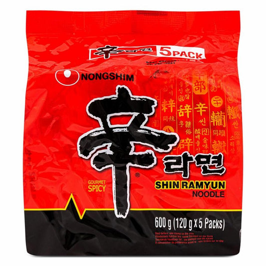 NongShim Shin Ramyun Ramen Spicy Noodle Soup (5 packs)