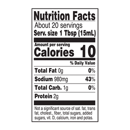 kikkoman gluten-free tamari soy sauce nutrition
