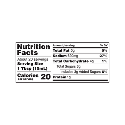 Gluten Free Teriyaki Marinade & Sauce nutrition