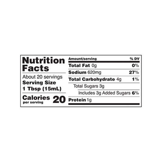 Gluten Free Teriyaki Marinade & Sauce nutrition