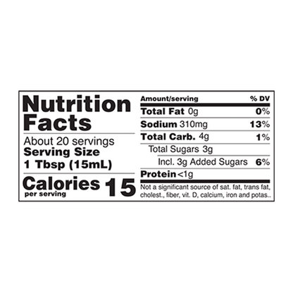 Less Sodium Teriyaki Marinade & Sauce nutrition
