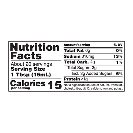 Less Sodium Teriyaki Marinade & Sauce nutrition