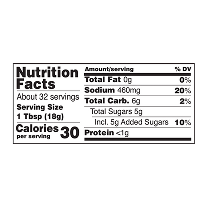 Takumi Teriyaki sauce Original nutrition