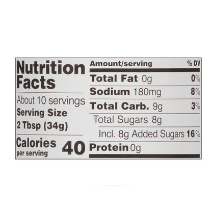 Sweet & Sour Sauce nutrition